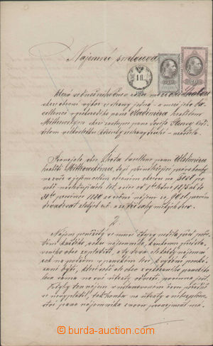 133885 - 1875 AUSTRIA-HUNGARY / NOVÉ MĚSTO N./M. lease contract co
