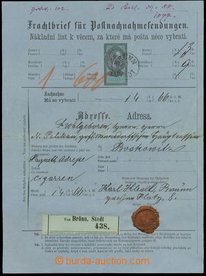 133910 - 1877 AUSTRIA-HUNGARY freight letter for railroad with C.O.D