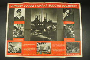 135735 - 1955 TOTALITA agitační plakát pro obor hutnictví, 85x60