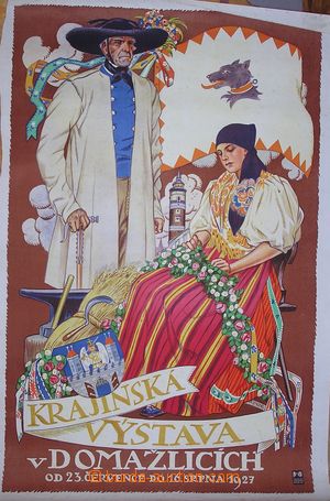 136250 - 1927 VÝSTAVY / DOMAŽLICE Krajinská výstava; formát vě