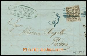 136711 - 1855 tiskopis do Padovy vyfr. zn. Mi.4II; Sas.4, Orel s koru