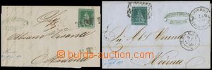 137212 - 1851 sestava 2ks dopisů do Modeny vyfr. zn. Mi.6; Sas.6, Le