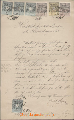137719 - 1890 AUSTRIA-HUNGARY off. document with tricolor franking o