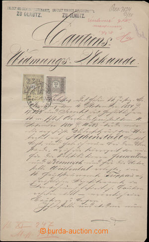 137720 - 1884 AUSTRIA-HUNGARY off. document with franking of Revenue