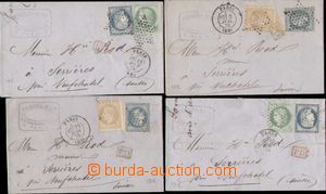 141663 - 1870-75 comp. 4 pcs of folded letters to Switzerland with is
