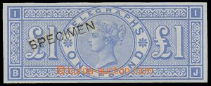 143926 - 1877 ZT telegrafní známka Mi.10B; SG.L236, £1 ultram