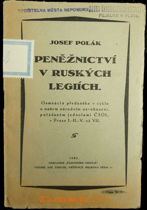 148343 - 1924 CZECHOSLOVAK LEGIONS Polák Joseph: Peněžnictví in/