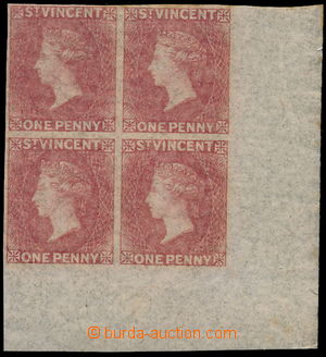149331 - 1861 SG.1b, Královna Viktorie 1P tmavě růžovočervená,