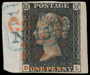 150024 - 1840 SG.2, Penny Black, černá, TD 7, písmena DL, na výst
