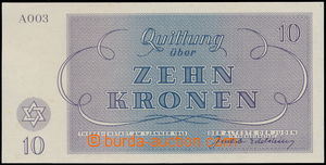 152886 - 1943 TEREZÍN 10 korun, 1943, série E 003; kvalita UNC/N
