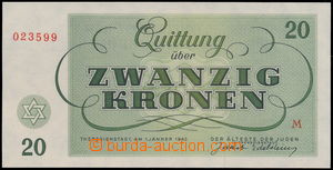 152887 - 1943 TEREZÍN 20 korun, 1943, série M 023599; kvalita UNC/