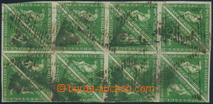 153601 - 1852-1863 SG.8, unikátní 16-blok 1Sh jasně zelená, troj
