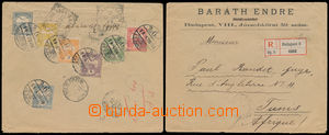 155802 - 1900 Reg letter to Tunis with 7-coloured and exact franking