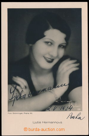 156582 - 1934 HERMANNOVÁ Ljuba (1913-1996), Czech songstress, signat