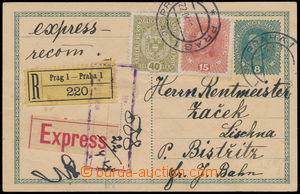 158057 - 1918 Ex+R-dopisnice 8H Karel, dofr. zn. 15 + 40H, Mi.190 a 1