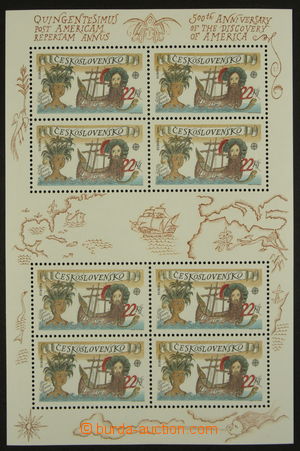 158872 - 1992 Pof.A3006, aršík Kolumbus EUROPA - CEPT, s retuší DV 56