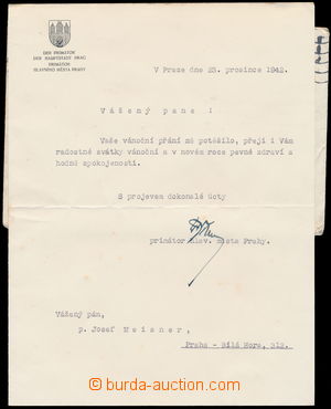 160655 - 1942 ŘÍHA Alois (1875-1945), primátor hlavního města Pr