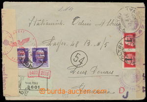 161733 - 1944 R-dopis do Německa, vyfr. zn. 50C a 75C s přetiskem R