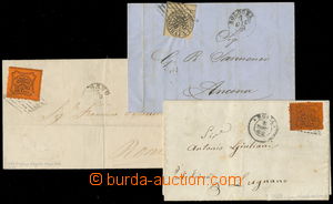 161736 - 1857-66 sestava 3ks klasických dopisů, z toho 1ks do Ancon