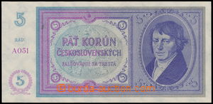 161969 - 1938 Ba.N2, nevydaná 5Kč bez přetisku, série A051