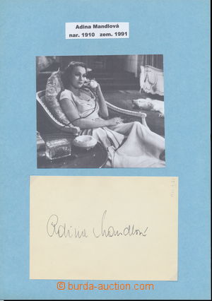 162941 - 1941 MANDLOVÁ Adina (1910–1991), Czech movie actress, aut