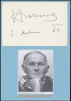 162942 - 1981 HRABAL Bohumil (1914-1997), Czech prose-writer, writer