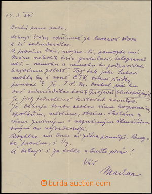 162946 - 1934 MACHAR Joseph Svatopluk (1864–1942), Czech poet, pros