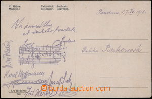 165001 - 1918 Czech quartette (Hoffman, Suk, Zelenka, Herold), handwr