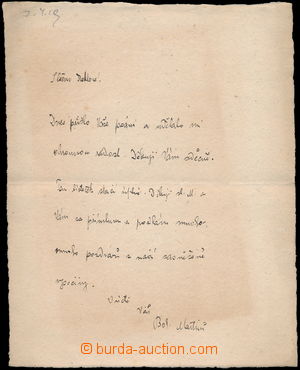 165006 - 1919 MARTINŮ Bohuslav (1890-1959), světově proslulý comp