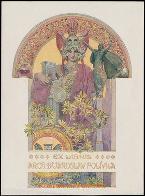 165155 - 1920 MUCHA Alfons (1860–1939): exlibris Dr. Jaroslav Polí