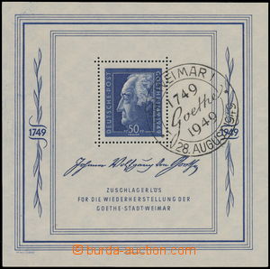 166884 - 1949 SOWJETISCHE ZONE Mi.Bl.6, aršík Goethe, správný ro