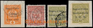 167581 - 1918 VENEZIA GIULIA, TRENTINO, 4 pcs of Coat of arms, issue