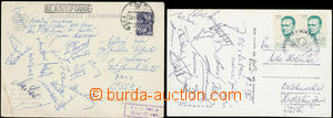 168587 - 1962-66 LEDNÍ HOKEJ sestava 2ks pohlednic s podpisy hokeji