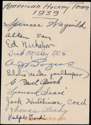 171663 - 1939 HOCKEY/ paper slip ca. 8x11,5 cm with 11 signatures ko