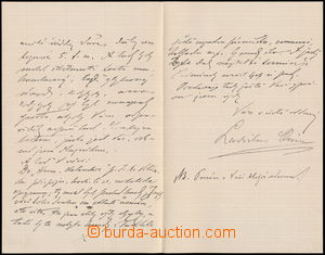 174348 - 1897 QUIS Ladislav (1846-1913), important Czech writer, jour