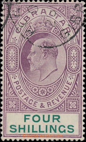 174881 - 1904-1908 SG.63, Edward VII., 4Sh dark purple / blue, chalky