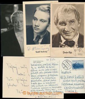 175476 - 1935-55 ACTORS / comp. of 5 autografů important Czech of ac