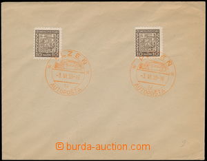 180516 - 1939 PRAČ2A obálka s vylepenými zn. Pof.249 (2x), oranžo