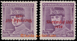 181020 - 1939 Alb.10 Pp, Štefánik 50h fialová, převrácený přet
