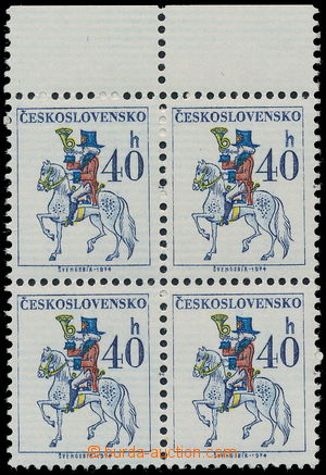 181166 - 1974 Pof.2112, Poštovní emblémy 40h, 4-blok s horním okr