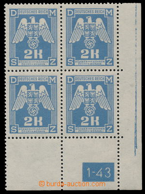 182303 - 1943 Pof.SL21, Služební 2K modrá (II.), pravý dolní roh