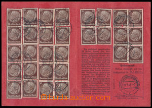 188216 - 1942 POSTSPARKARTE - spořící knížka, vylepeno 30ks zn.