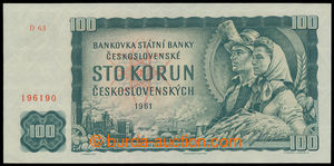 194266 - 1961 Ba.98a1, 100Kčs, mokrý měditisk, STC, série D 63