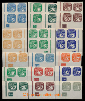 197754 - 1939-1943 Pof.NV2, 5h modrá, levý dolní rohový kus s DČ 1, š