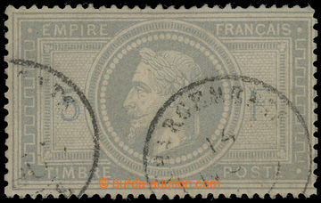 204582 - 1869 Mi.32, Napoleon III. 5Fr šedá; s dv - 2 drobná tenk