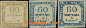 204777 - 1871-1878 DOPLATNÍ / Mi.P7, 9a,b, Doplatní 60c žlutohněd