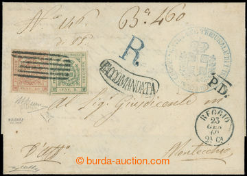 219266 - 1860 MODENA / R-dopis vyfrankovaný zn. Sass.12+17C, Znak 5C