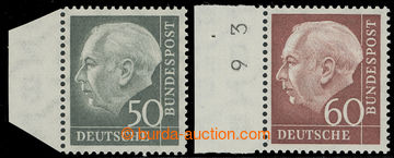222361 - 1954 Mi.189-190, Heuss 50Pfg a 60Pfg, krajové kusy, 1x s č