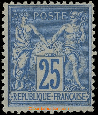 222617 - 1876 Mi.63II, Alegorie 25C ultramarínová; nepatrná stopa,
