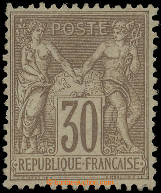 222619 - 1876 Mi.64I, Alegorie 30C hnědá, vzácný I. typ; bezvadn